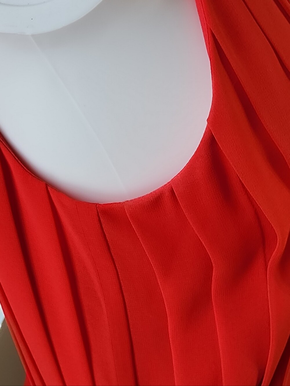 J. Crew Red Pleated Chiffon Dress - Picture 10 of 16